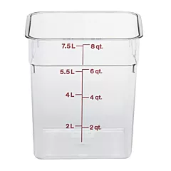Cambro 8SFSCW, 8 Qt Square Food Storage Container, Clear