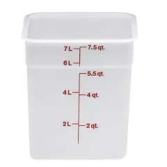 Cambro 8SFSP148, 8 Qt Square Food Storage Container, White