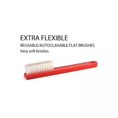 Extra Flexible Reusable/Autaclavable Flat Brush Red 3/pkg (VM913-50-40920)