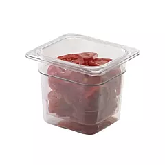 Cambro camwear colander food pan, 1/6 size, clear, 5