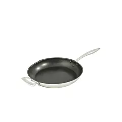 Browne thermalloy stainless steel deluxe fry pan w/ excalibu