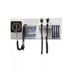 Amico Diagnostic Wall Unit with BP, LED Fiber Optic Otoscope, LED Coaxial Opthalmoscope, Specula Dispenser and Wall Board