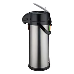 Winco 3 Litre Glass Lined Airpot with Lever Top, Stainless Steel