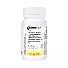Accelerated Hydrogen Peroxide Indicator Strips 7% AHP Chemosterilant & High Level Disinfectant, 50/bottle
