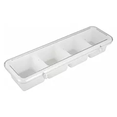 Winco Condiment Holder with 4 Compartments, White, 18