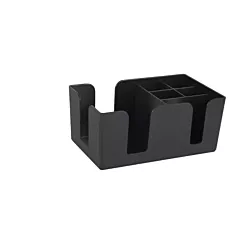 Winco Condiment Caddy with 6 Compartments, Black