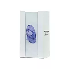Glove Box Dispenser, White Powder Coated Steel, Single