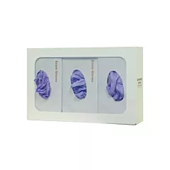 Glove Box Dispenser, White Powder Coated Steel, Triple