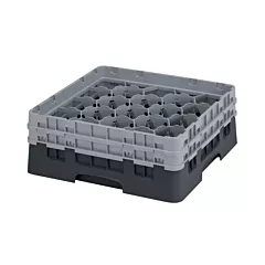 Cambro 20S434110 Camrack Glass Rack with 20 Compartments, Black Base