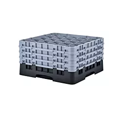 Cambro 25S900110 Camrack Glass Rack with 25 Compartments, Black Base