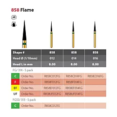 Coltene Alpen Diamond Bur 858 Flame FG/314, 5/pkg