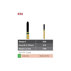Coltene Alpen FG Multi Layer Diamond Burs KS0, 5/package
