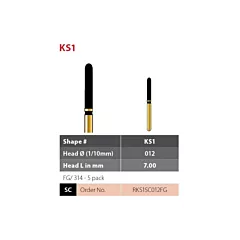 Coltene Alpen Multilayer Diamond Burs KS1-012 FG/314 Super Coarse 5/pkg