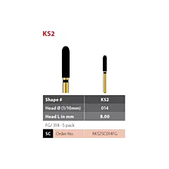 Coltene Alpen Multilayer Diamond Burs KS2-014 FG/314 Super Coarse 5/pkg