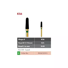 Coltene Alpen Multilayer Diamond Burs KS6-025 FG/314 Coarse 5/pkg