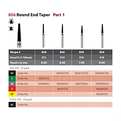 Coltene Alpen X1 Diamond Sterile Burs Round End Taper #856 FG/314, 25/pkg