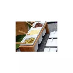 Front Of The House Mod 15 Oz Square Pot with Notched Lid, White, 6 /Case