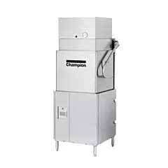 Champion high-temperature door dishwasher with booster and ventless heat recovery, 40 racks/hour