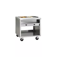 Delfield E-Chef 3 Pan Sealed Well Electric Steam Table with Casters 208/230V