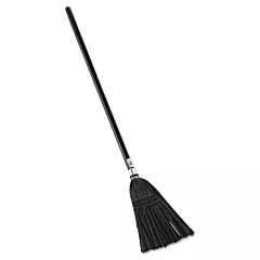 Rubbermaid Lobby Pro Plastic Upright Dust Pan Broom, Black(FG253600BLA)