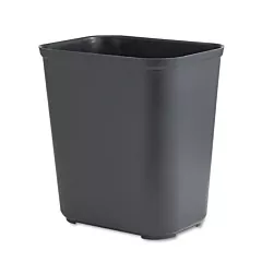 Rubbermaid 7 Gallon Rectangular Fire Resistant Wastebasket, Black(2543-00-BLA)