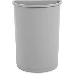 Rubbermaid Untouchable 21 Gallon Half Round Trash Can, Grey(3520)