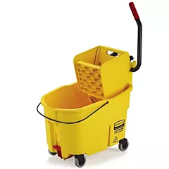 Rubbermaid WaveBrake 44 Qt Mop Bucket with Side Press Wringer, Yellow(6186-88Y)