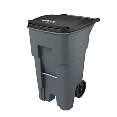 Rubbermaid Brute 65 Gallon Rectangular Mobile Trash Can with Lid, Grey
