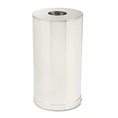 Rubbermaid 15 Gallon Metallic Round Open Top Satin Stainless Steel Trash Receptacle with Steel Liner(CC16SSSGL)