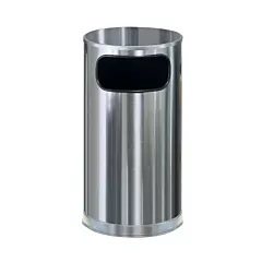 Rubbermaid 12 Gallon Round Waste Receptacle with Liner, Stainless Steel(FGSO16SSSGL)