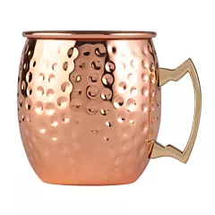 Arc Cardinal 16 Oz Moscow Mule Cup, Hammered Copper Finnish, Stainless Steel(FK368)