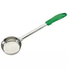 Winco 4 Oz Portion Control Spoon with Green Handle