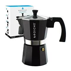Grosche Milano 6 Cup Stovetop Espresso Maker, Black