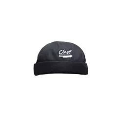 Chef Revival Chef Beanie with White Logo, Black, One Size(H060BK)