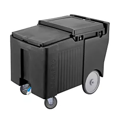 Cambro 175 Pound Insulated Mobile Ice Bin with Sliding Lid, Black(ICS175LB-110)