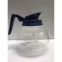 Nella 64 Oz Glass Pour Over Decanter with Blue Handle