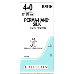 J&J Ethicon Suture 4-0 Perma Hand Black 1X30