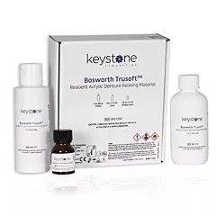 Keystone Trusoft Acrylic Denture Relining Material Standard Kit (Pink Powder) 3 oz