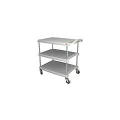 Metro myCart Three Tier Utility Cart with Chrome Posts, Grey