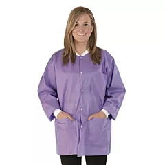 Medicom SafeWear Disposable Lab Coat, Plum Purple, 12/bag