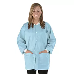 Medicom SafeWear Disposable Lab Coat, Soft Blue, 12/bag
