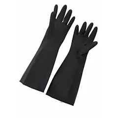 Winco Large Size Natural Latex Gloves, Black
