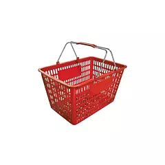 Nella Plastic-Steel Shopping Basket, Red, 19