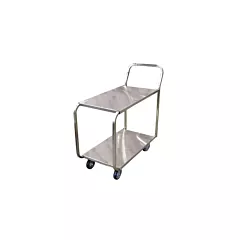 Nella Stock Cart with Solid Top & Undershelf, Stainless Steel - 44” x 19” x 41”