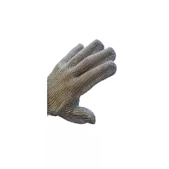 Nella Stainless Steel Mesh Glove with Green Wrist Strap, X-Large
