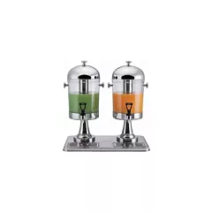 Nella 8 Qt Dual Juice Dispenser with Ice Holding Cylinder, Stainless Steel