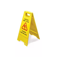 Slice Craft A-Shape Wet Floor Sign, English / Spanish, Yellow(OM24414)