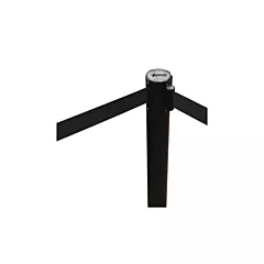 Nella Crowd Control System with Retractable Belt Barrier, Black