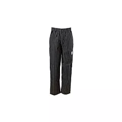 Chef Revival Chef Pants, Black/White Pin-Stripe, Small
