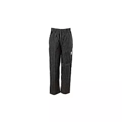 Chef Revival Chef Pants, Black/White Pin-Stripe, X-Large